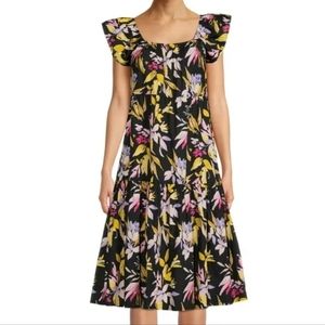 Large Black Floral Print Dress-NWT